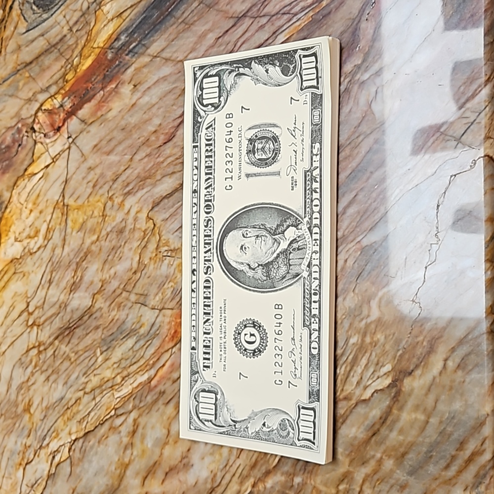Pad of paper - $100 BILL TREASURY NOTES